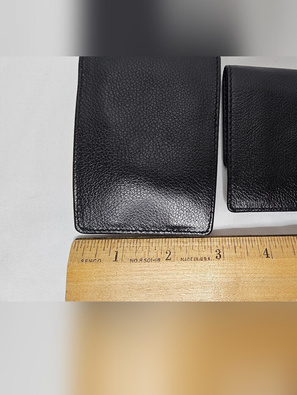 Lladro Society Black Pebbled Leather Coin Purse & Keychain Wallet Set Blue Cameo - Picture 6 of 10